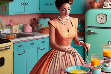 imagen de 1950s de una trad wife